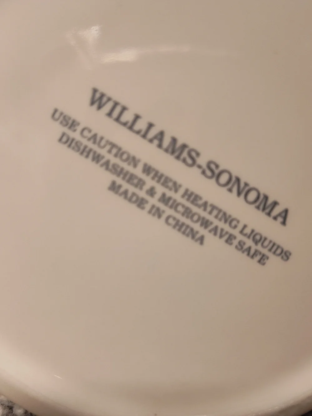 Williams Sonoma White Ceramic Monogram 'C' Mugs - Set of 2